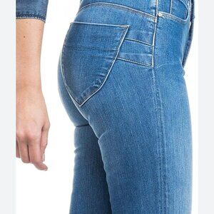 Salsa high waisted slim zip front denim jeans classic medium wash womens size 30